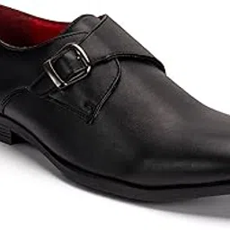 ethik Monk Knight Single Monk Strap Formal Shoes for Men – Vegan Leather, Elegant Buckle Design, Semi-Gloss Finish-picture-44