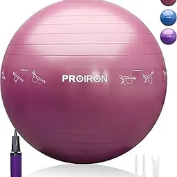 PROIRON Printed Gym Ball-75cm RED Exercise Ball with Postures Shown on The Yoga Ball, Pregnancy Ball, Anti-Burst Gym Ball, Swiss Ball with Pump, Birthing Ball for Yoga, Pilates, Fitness, Labour-picture-22