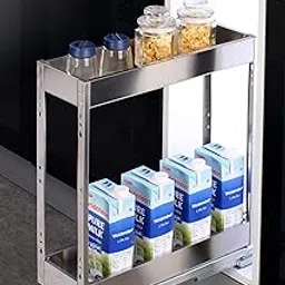 VOLO 6inch Soft Close 2 Layer Satin Bottle Pullout 200mm Carcuss Size for Kitchen-picture-57