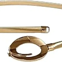 romp fashion Golden Trendy Stylish Buckle Stretchable Waist Belt for Girls and Women, Design M-picture-29