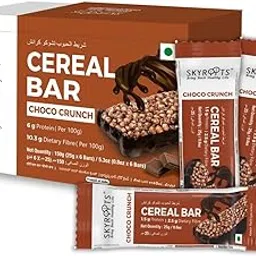 SkyRoots Millet Energy Bars | Naturally Gluten-Free Protein Cereal Bar | No Added Sugar | High Fiber & Omega 3 | Multigrain Snack with Oats, Nuts & Millets | Pre & Post Workout | Choco Crunch (150g, 6 Bars)-picture-18