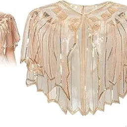 x spring Sequin Shawl, Sequin Evening Beaded Bridal Shawls, 1920s Women’s Wraps with Metal Hook Closure, Flapper Evening Cape Shawl Wraps for Themed Party, Prom, Pageant, Wedding Party-picture-51