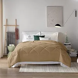Filbert Super Comfort Microfiber 300 Tc 500 Gsm Single Bed Comforter For Heavy Winter Blanket Quilt Diamond Stitch (60" X 90" Inches/152Cm X 228Cm) - Comforter Single Bed | Beige-picture-25