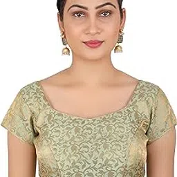 figure up Women's Printed Half Sleeve Round Neck Chanderi Blouse for Casual Wear-picture-28