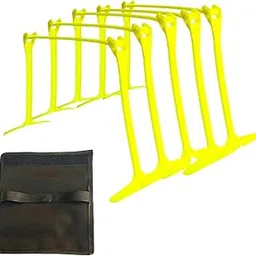 JAZZY PEARLS® Speed Agility Hurdles Speed Training Hurdles Kids for Games Football Workout Fluorescent Green-Sporting Goods-Team Sports-Soccer-Training Aids-5 Speed Training Hurdles1 Carry Bag-image-34