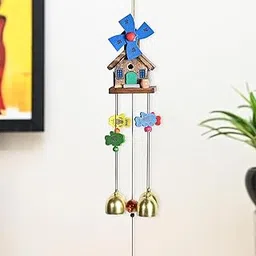 Amazon Brand – Umi Handcraft Wooden House Wind Chime with Colorful Bells & Beads – Balcony, Bedroom, Living Room, Hall, Garden & Home Décor, Positive Energy & Relaxation (Colour May Vary)-image-20