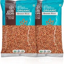 Pure & Sure Organic Brown Rice 2Kg | 100% Naturally Processed & Unpolished Brown Chawal | Rich in Protein & Fiber | Helps to control Diabetes & Blood Pressure| 1Kg each (Pack of 2)-picture-11
