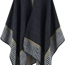 kowvowz Women's Shawl Wrap Winter Fall Poncho Retro Style Vintage Pattern Cape Wraps Lightweight Open Front Sweater Cardigan-picture-18