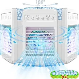 Portable Air Conditioners, 180°Oscillation Mini Air Conditioners, 4 Wind Speed Portable AC, Built-in Ambient Lighti AC Unit, Large Water Tank Air Cooler for Room/Kitchen/Office/Desk[2024 UPGRADED]-image-25