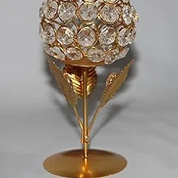 KAM Home Golden Crystal Rose Votive Candle Holder with Attractive Look/Unique Design for Home Decoration,Bed Room,Dinning Table and The Best Item to Gift, Height 6 inch-image-64