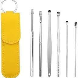 Ear Wax Remover Tool Kit – 6-in-1 Stainless Steel Ear Cleaning Tools with Spring Ear Pick, Cleaning Brush & Travel Case | Professional Ear Hygiene Set-image-43