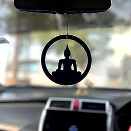 Sakshat enterprises Acrylic Car Hanging Accessory for Women Elegant Dream Catcher Charm Stylish Handmade Rear View Mirror Ornament Auto Interior Decoration Gift (Budda)-picture-58