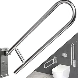 MY ARMOR SS-304 Heavy Duty Flip Up Grab Bar for Bathroom, 24 Inches Long Stainless Steel Toilet Handrails Safety Bar Hand Support, Bathroom Handle for Senior Citizens-image-54
