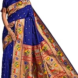 ethnicjunction Women's Pure Silk Paithani Woven Saree With Blouse Piece-picture-17