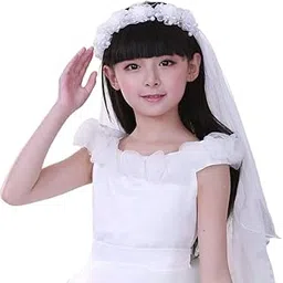 fashion alley Flower Girl First Communion Veil White Lace Mantilla Veil Wedding Baptism Communion Headpiece-picture-13