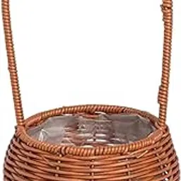JAZZY PEARLS® Flower Girl Basket Decor Photo Prop Candy Basket for Florist Gardening Party Round 13x13x29cm-picture-29