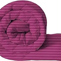 400 TC Microfiber Satin Stripe Cotton AC Comforter King Size Double II Bedding Comforter for Home|Hotels| Wine-picture-13
