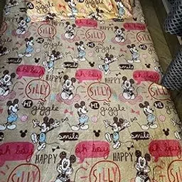 SAI-Enterprises Kids Kindergarten Cartoon Woolen bedsheet for Single Bed (1+1) with Pillow Cover Combo in Gift Packing. (Beige Teddy)-image-21