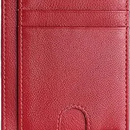Genuine Leather Slim Minimalist Front Pocket Wallet - Credit Card Holder Card Cases with ID Window for Men Women-image-19