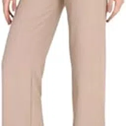 Women’s Comfort Flex Motion Trouser Pant – Stretchable Mid-Rise Straight Fit Office & Casual– Wrinkle-Resistant Soft Fabric image 1
