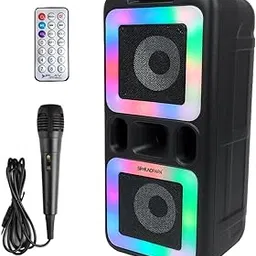 Soundpapa 50W Loud Wireless Bluetooth Speaker with FM | Powerful Multimedia Speaker with RGB Lighting | Wireless, Portable & Includes Mic and Remote | Deep Bass (3H Playtime).-image-6