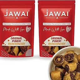 JAWAI ORIGINAL PUNERI BHAKARWADI | Big And Crunchy | Munching Snacks Bite for foodie | Indian Namkeen Nashta | Tradtional Indian Snacks | Any Time Snacks (200 Grams)-image-44