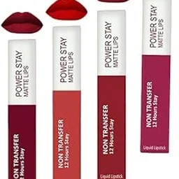 Liquid Matte Lipstick Set | Love Meter Collection | Long-Lasting, Highly Pigmented Shades | Lightweight, Smudge-Proof, Moisturizing Lip Color for All-Day Wear (Red 2, Pack of 4)-picture-64