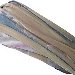 Casualbox Mens Elastic Headband Tie Dye Japanese Boho Bandana Hair Band Hippie Marble Dark Blue-image-12