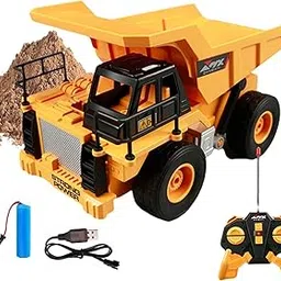 HITRUZ RC Dump Truck Toy Rechargeable Remote Control Dumper for Kids Construction Vehicle 6-Wheel Heavy Duty Toy with Battery and USB Cable (Dump Truck 5 CH)-picture-26