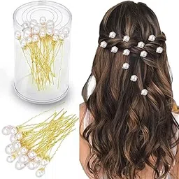 Pearl hair u pins for hair styling - Pin Accessories for Stylish Women: Beads, Braids, Clips, Wedding Stones, Baby’s Breath, Juda Finds & Beats 12 pc-picture-21