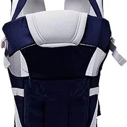 Duggu Kids 4-in-1 Adjustable Baby Carrier Cum Kangaroo Bag/Honeycomb Texture Baby Carry Sling/Back/Front Carrier for Baby with Safety Belt and Buckle Straps (Blue)-picture-13