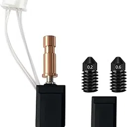 RugooSpink Upgrade Ceramic Hotend for Kobra S1 Combo (New Version) Print Head Extruder Hot End with Extra 0.2/0.6MM Hardened Nozzle+1PC Silicone Cover for Anycubic Kobra S1 3D Printer-image-0
