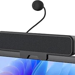 Inwa Computer Speakers with Detachable Microphone for PC, USB Plug & Play Monitor Speaker, One-Touch Mute Desktop Sound Bar for Gaming/Meetings, Easily Clamps to Monitor, Laptop, Mac-image-20