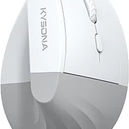 KYSONA EM18 Wireless Ergonomic Vertical Mouse, Ergo Design, Bluetooth Cordless Mouse, Silent Click, 5-Level Adjustable DPI, Carpal Tunnel Mice for Computer, PC, Mac, Laptop, White-picture-25