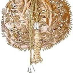 swisni Handmade Embroidered Clutch with Beaded Handle-picture-39