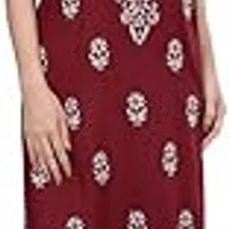 ms chikan arts Women's Rayon Sleeveless Lucknowi Chikankari Hand Work Round Neck Kurti Maroon-picture-21