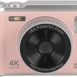4K 50MP Digital Camera, Digital Point and Shoot Camera with 16X Digital Zoom, 2.8in Screen Autofocus Compact Small Camera with Flash Anti Shake for Teens Adult Beginner (Rose) image 1