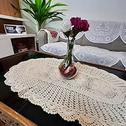 Handmade Crochet lace Table Placement Combo Set of 2,Ovel Shape by Raja lace.-picture-29