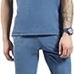 monte carlo Men's Regular Fit Lower Set | Half Sleeve T-Shirt with Trackpant | Solid Pattern | Pajama Set for Men's-picture-29