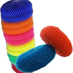 SAWSHIELD Nylon Plastic Sponge Scrub Foam Pad Scrubber Washing Brush for Teflon pots and Pans Cleans up Big Messes with Little Effort Safe for Non-Stick Cookware – (Multicolor) (Pack of 6) Big Size-picture-10