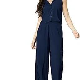masalli fashion Women's Solid Relaxed Fit Co-ords Set-picture-37