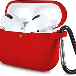 EDNITA Airpods Pro 2 Case Compatible with Airpod 2 Pro & Airpods Pro, Earphone Case Cover Keychain | Shock Ressitant Full Protection LED Visible (Red)-picture-16