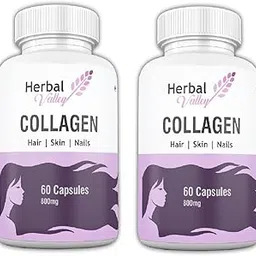 HerbalValley Collagen Supplement for Healthy & Shiny Hair | Strong Nails | Optimal Skin | 60 Capsule Pack of 2-image-8