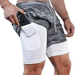 qinfen yundou Men's Shorts, 2 in 1 Running Sports Shorts, Men's Sports Running Shorts-picture-45