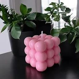 Melt & Mold Soy Wax |Bubble Candle|Lasts 18Hrs |180 Gms |Aromatherapy Fragrance Candles For Home Decor|Best Scented Gift Set (Pink)-picture-15