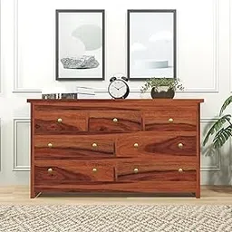CASAVISHAL Solid Sheesham Wooden Chest of Drawers for Storage | Wooden Storage Furniture with 7 Drawers Storage | Bed Room & Living Room Furniture | (Honey Finish)-picture-20