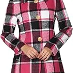 Women Casual Check Winter Wear Coat-image-16