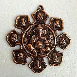 Collectible India 9 Mukhi Hindu Lord Ganesha Metal Wall Hanging, God Ganesh Idol- Vastu Decor |,Multicolor-image-31