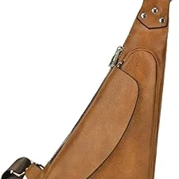 shopora Pu Leather Body Bag Portable Waist Bag For Men For Work Hiking Climbing Light Brown | Womens Handbags & Bags-picture-22