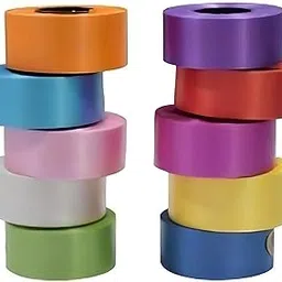 Elegant Casa Plastic Curling Ribbon for DIY Art & Craft Flower Party Decoration Gift Wrapping: Size - 1" Inch (25 Mm) Length 10 Meter Each Roll: Pack of 10 Pcs Assorted Multi Colour-image-35